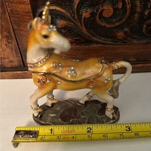 Embellished Yellow Enamel Unicorn Figurine